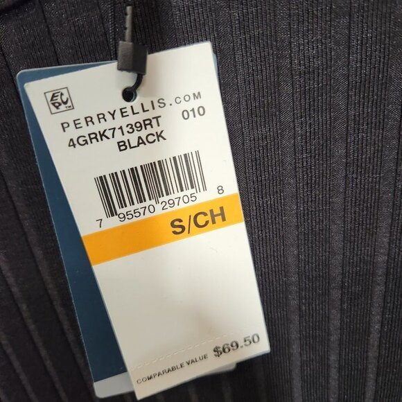 NWT Perry‎ Ellis Vertical Stripe Sweater in Black Size Small - Picture 5 of 7